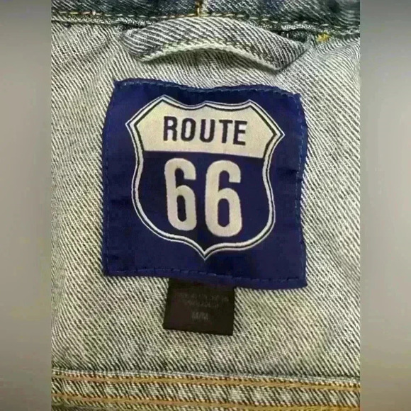 Vintage Route 66 Denim Cutoff Jacket Vest Custom With Skull And Vans Patch M - Picture 7 of 9